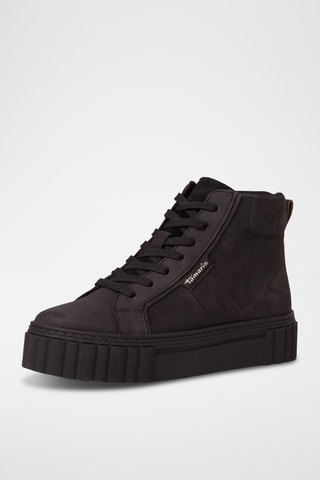 Bottines plateformes en nubuck - Noir