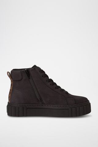 Bottines plateformes en nubuck - Noir