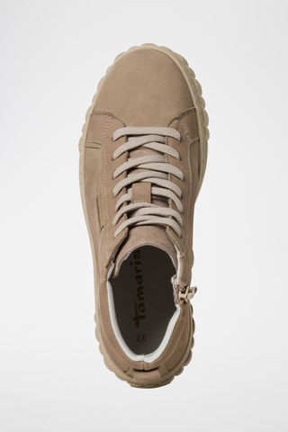 Bottines plateformes en cuir - Taupe