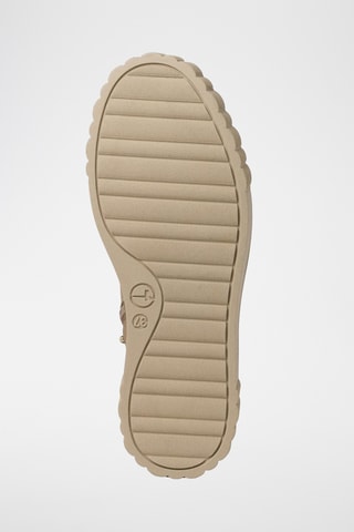 Bottines plateformes en cuir - Taupe