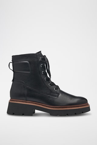 Bottines plateformes en cuir - Noir