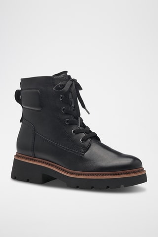 Bottines plateformes en cuir - Noir