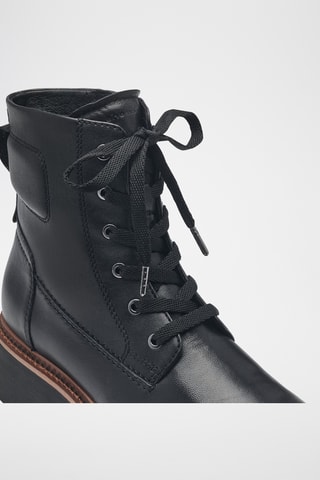 Bottines plateformes en cuir - Noir