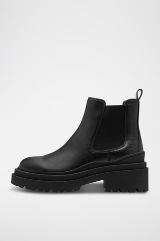 Bottines Chelsea plateformes en cuir - Noir