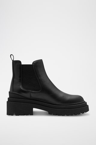 Bottines Chelsea plateformes en cuir - Noir