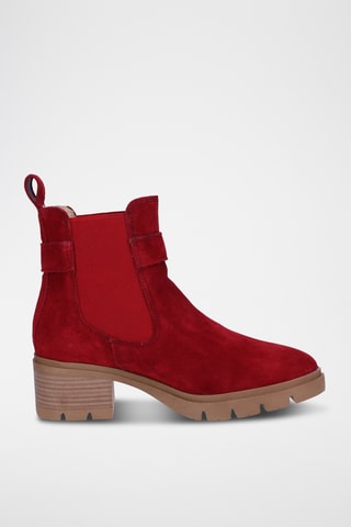 Bottines en nubuck - Rouge