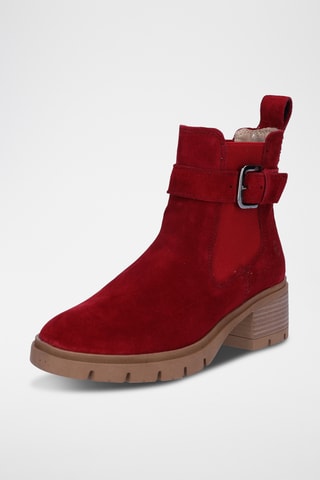Bottines en nubuck - Rouge