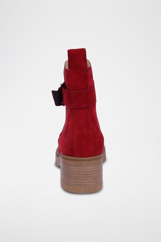 Bottines en nubuck - Rouge