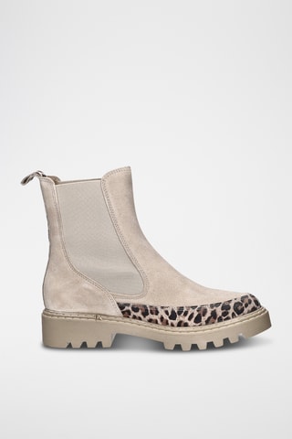 Bottines Chelsea en cuir - Beige clair