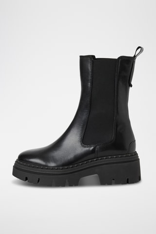 Bottines Chelsea plateformes en cuir - Noir