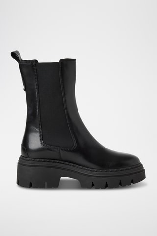 Bottines Chelsea plateformes en cuir - Noir