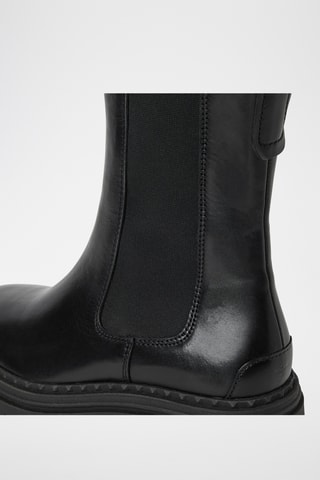 Bottines Chelsea plateformes en cuir - Noir