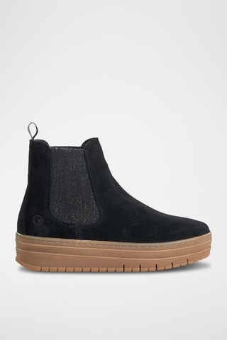 Bottines Chelsea plateformes en nubuck - Noir