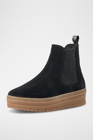 Bottines Chelsea plateformes en nubuck - Noir