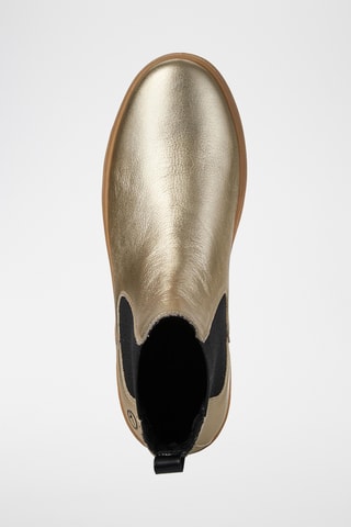Bottines Chelsea plateformes en cuir - Doré