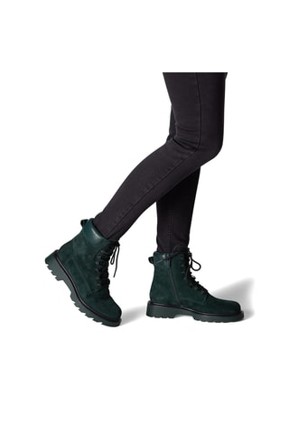 Bottines en nubuck - Vert foncé