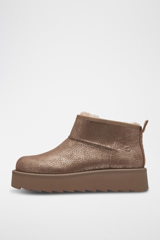 Low boots plateformes fourrés - Taupe