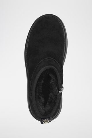 Low boots fourrés en nubuck - Noir