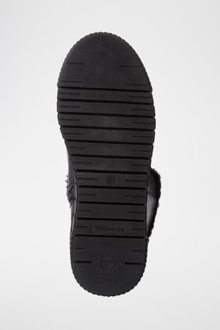 Bottines plateformes fourrées en cuir - Noir