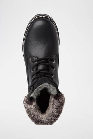 Bottines fourrées en cuir - Noir