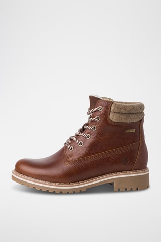 Bottines fourrées en cuir - Marron
