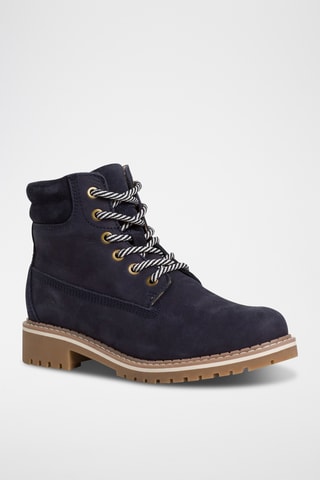 Bottines en nubuck - Bleu marine