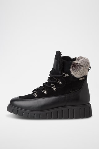 Bottines fourrées en cuir - Noir