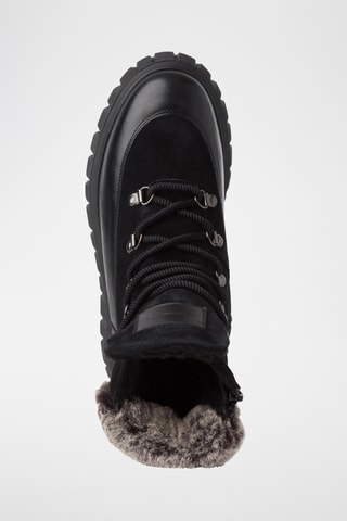 Bottines fourrées en cuir - Noir