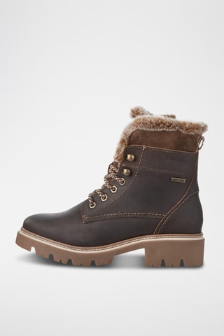 Bottines fourrées en cuir - Marron