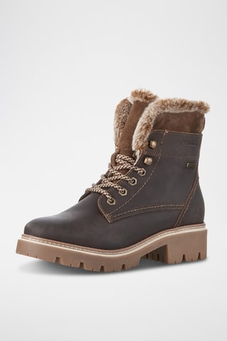 Bottines fourrées en cuir - Marron