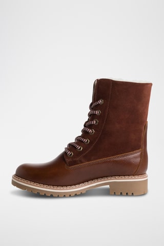 Bottines fourrées en cuir - Marron