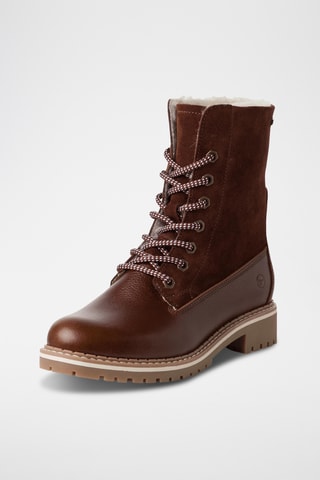 Bottines fourrées en cuir - Marron