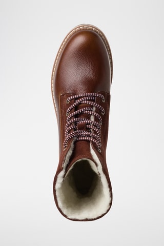Bottines fourrées en cuir - Marron
