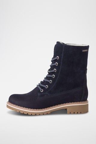 Bottines fourrées en nubuck - Bleu marine