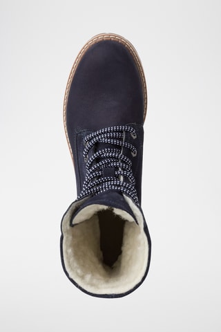 Bottines fourrées en nubuck - Bleu marine