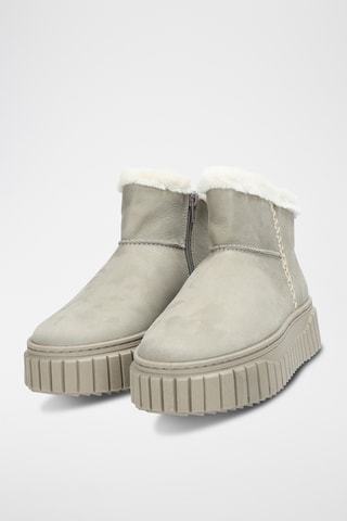 Bottines fourrées en nubuck - Taupe