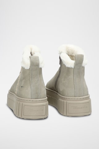 Bottines fourrées en nubuck - Taupe