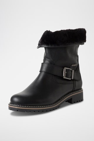 Bottines fourrées en cuir - Noir