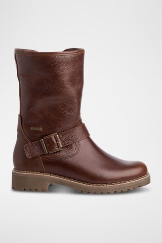 Bottines fourrées en cuir - Marron