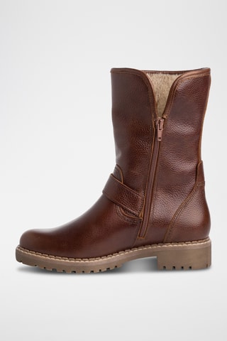 Bottines fourrées en cuir - Marron