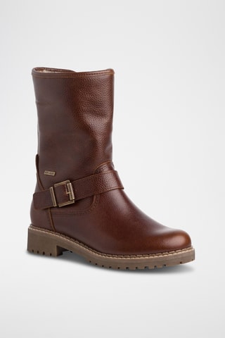 Bottines fourrées en cuir - Marron