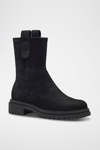 Bottines fourrées en nubuck - Noir