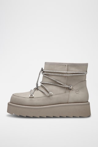 Bottines plateformes fourrées - Gris 