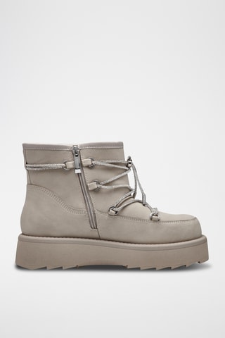 Bottines plateformes fourrées - Gris 