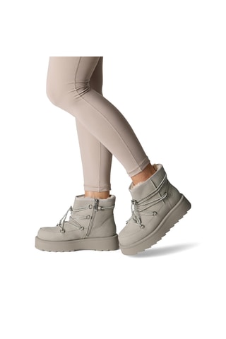 Bottines plateformes fourrées - Gris 