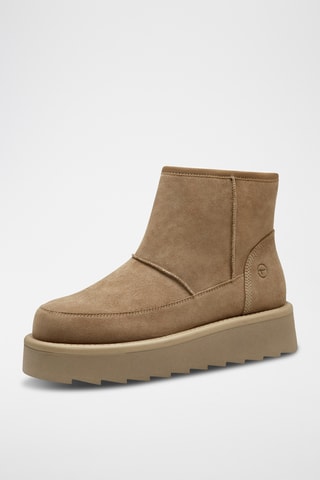 Bottines fourrées en nubuck - Beige