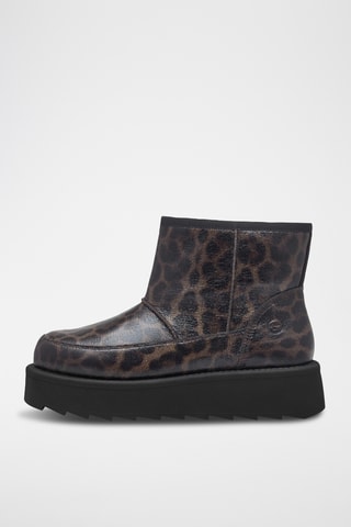 Bottines plateformes fourrées - Marron