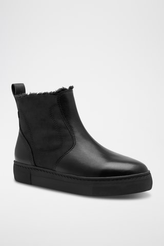 Bottines fourrées en cuir - Noir