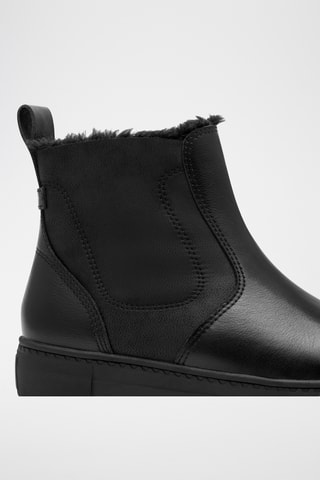 Bottines fourrées en cuir - Noir