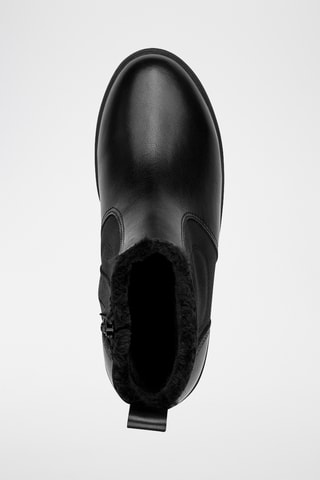 Bottines fourrées en cuir - Noir